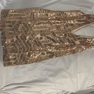 light pink cream-colored sparkly tight dress